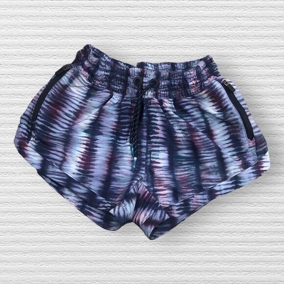 Athleta Other - Athleta Girl XS 6 All Play Shorts Purple Blue Black Tie Dye Activewear Running